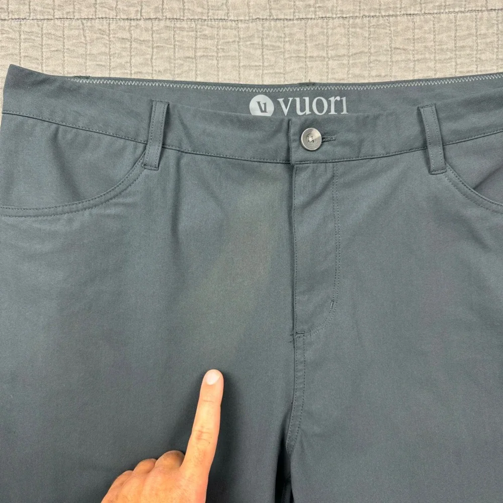 Vuori Meta Pants Men 36x31 Gray Athletic Slim Fit Performance Chino V430